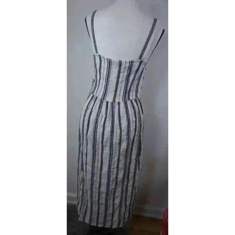 Zara Striped Sleeveless Button-Up Wide-Strap Dress, Size XS - Picture 12 of 16